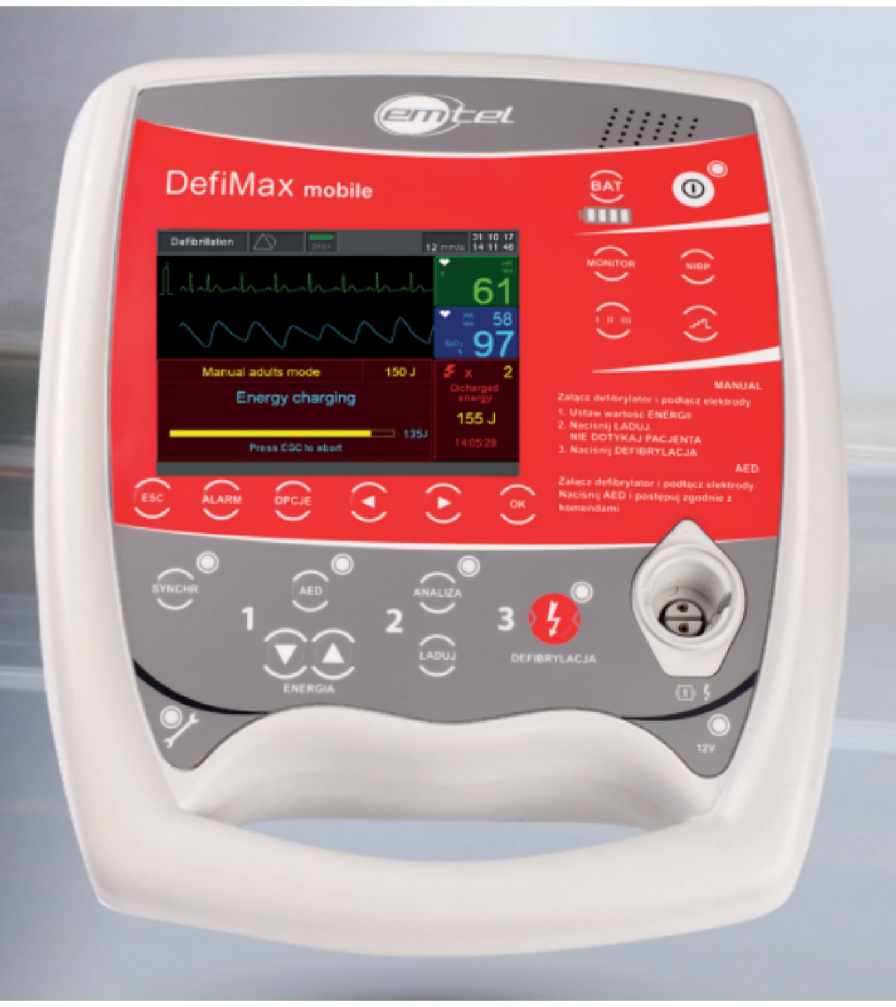 Portable defibrillator DefiMax mobile